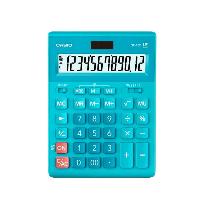 CASIO - Calculadora de Mesa Celeste GR-12C-LB