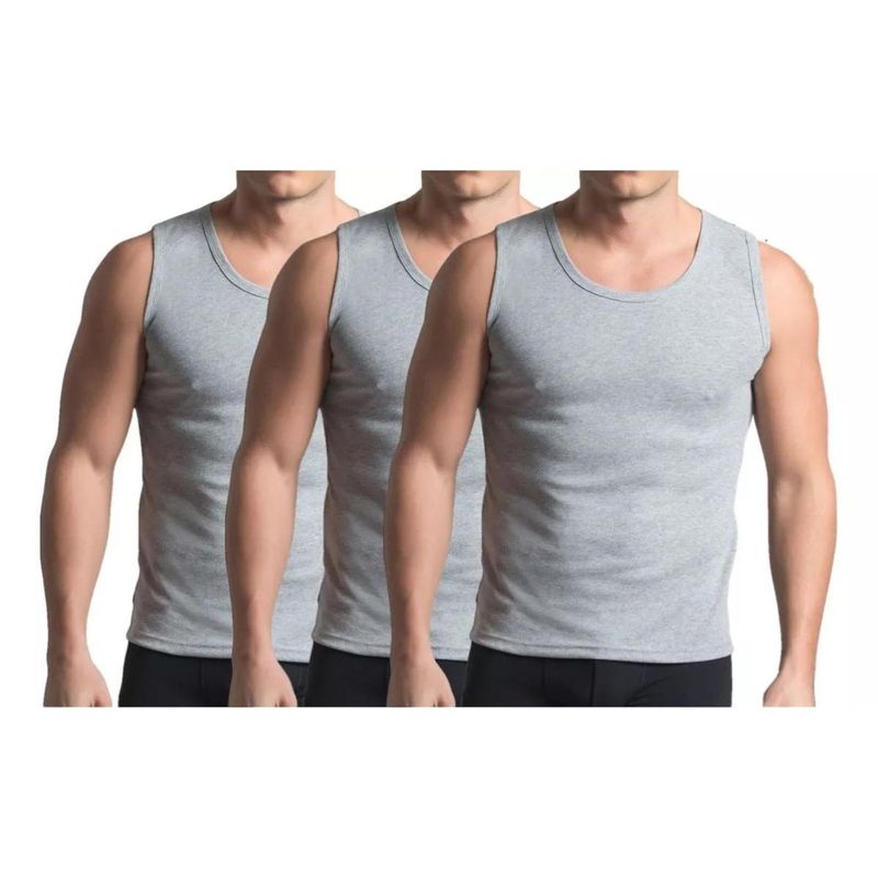 MPROPIA - Camiseta Sin Manga Algodón Negra Gris Blanco Adulto 045
