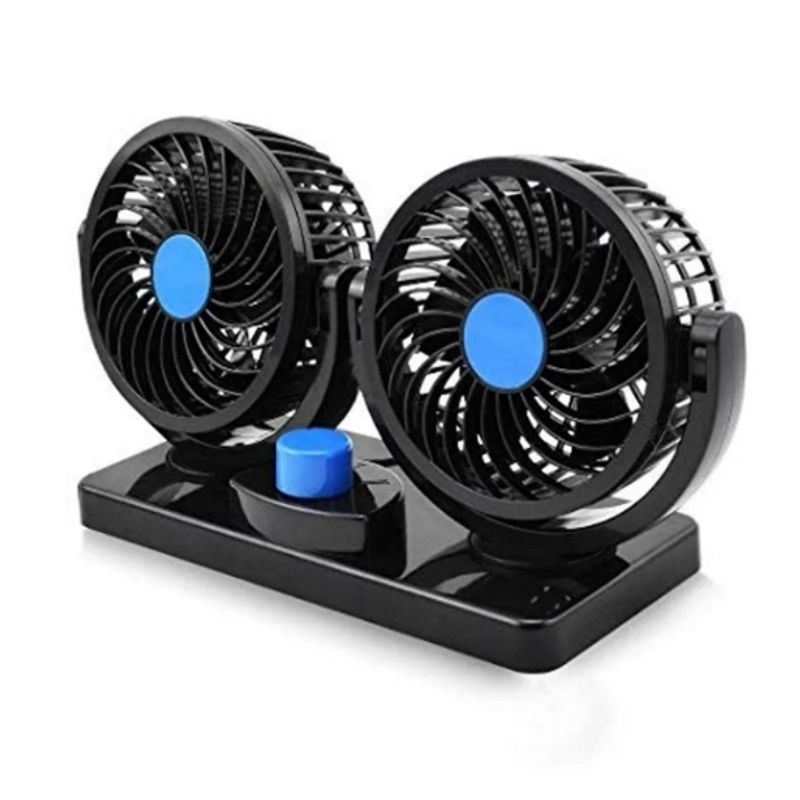 GENERICO - Mini Ventilador Doble Para Auto 12v Interior 360º Portátil