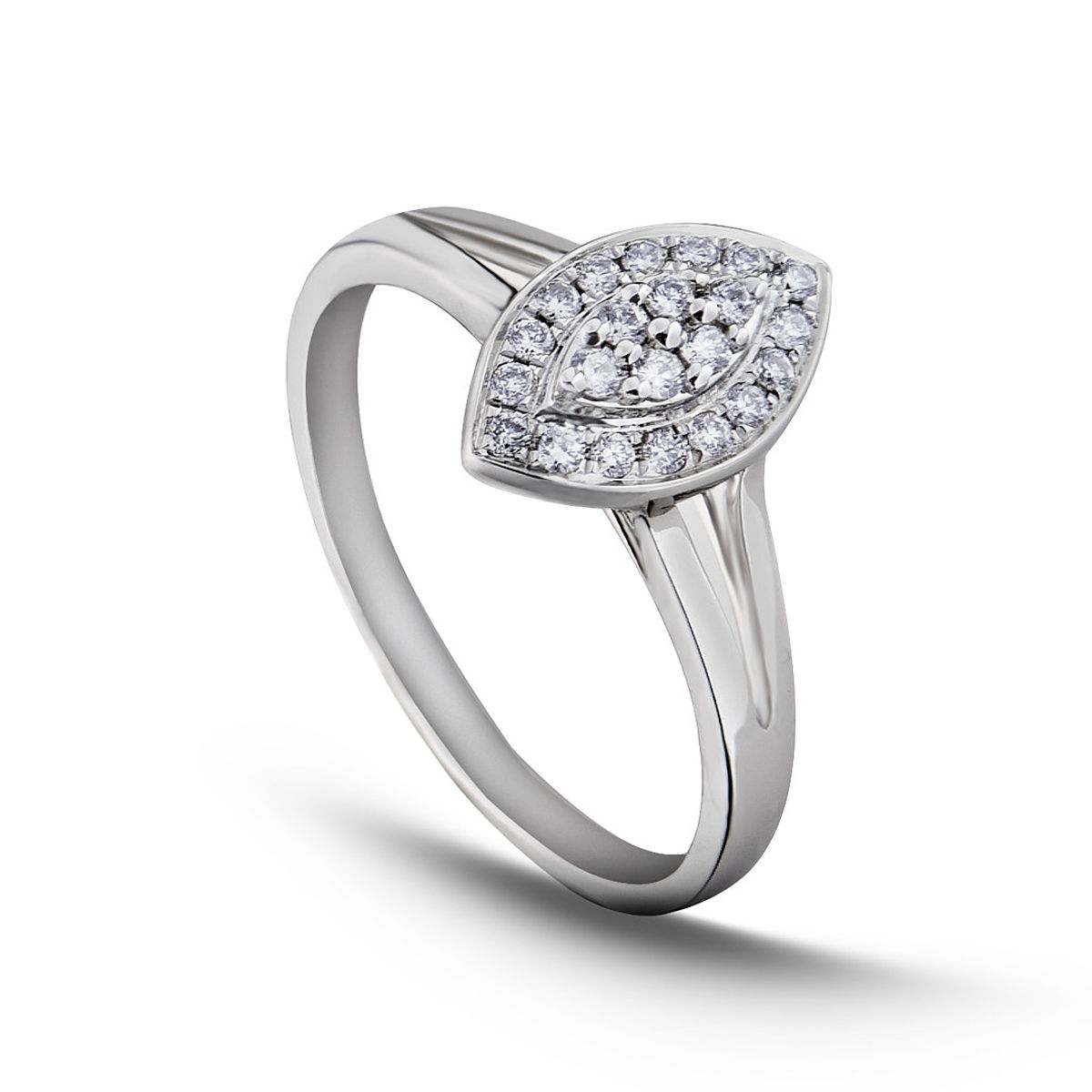 MIA JOYAS - Anillo Compromiso Illusion Halo Oro Blanco 18K con Diamantes