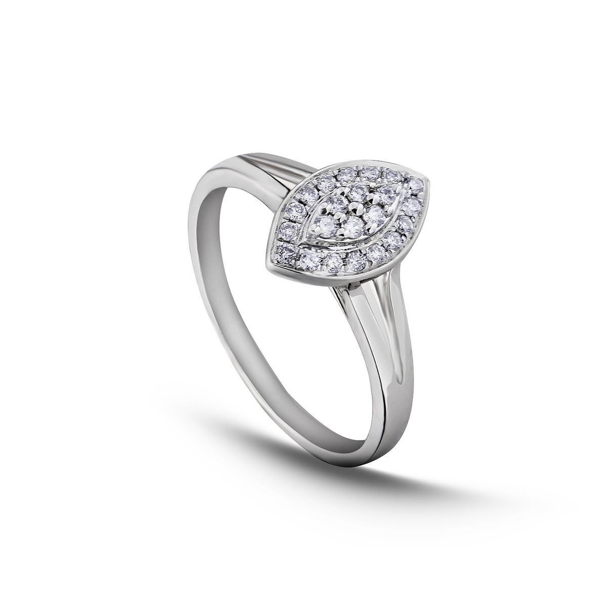 MIA JOYAS - Anillo Compromiso Illusion Halo Oro Blanco 18K con Diamantes