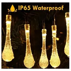 GENERICO - Luces Navidad Solar Guirnalda Led Gotas De Agua 7 Metros Diseño 1