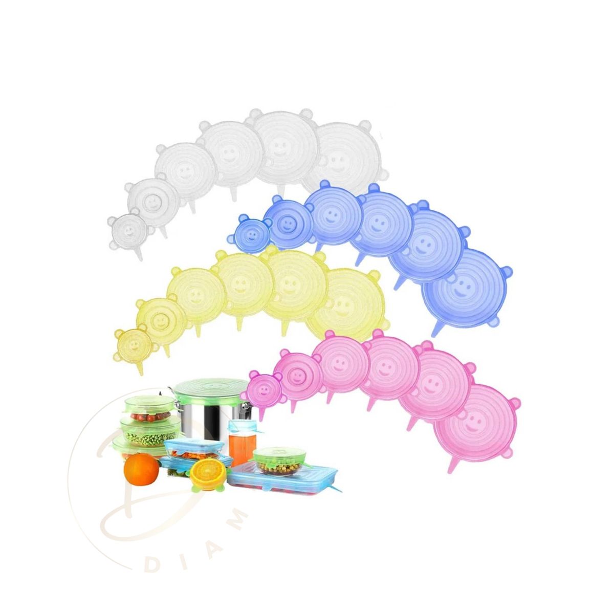 GENERICO - Set 6 Tapas De Silicona Adaptable Y Reutilizable