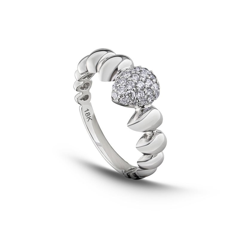 MIA JOYAS - Anillo Compromiso Oro Blanco 18K con Diamantes