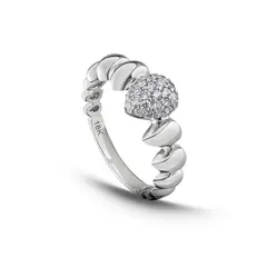 MIA JOYAS - Anillo Compromiso Oro Blanco 18K con Diamantes