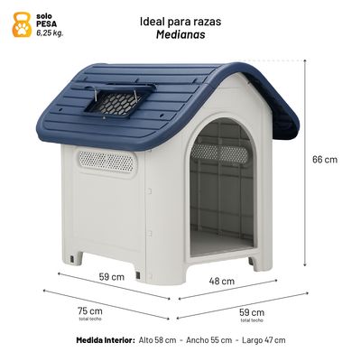 Imagen 2 del producto Casa de perro mascota skylight 75x59x66 M