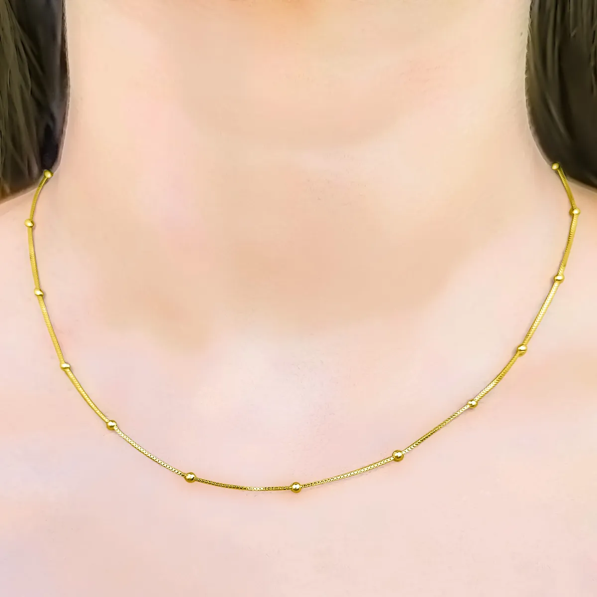 COGGIOLA - Collar Mini Bolas  Enchapado Oro 18K