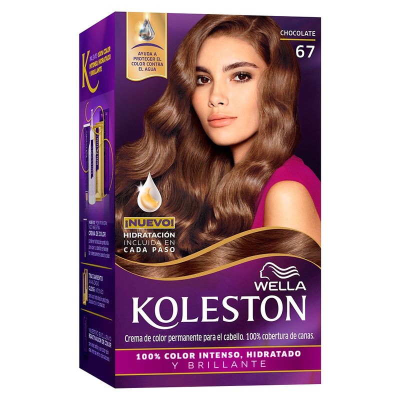 KOLESTON - Kit Tintura Permanente Con Tratamiento Hidratante 67 Chocola