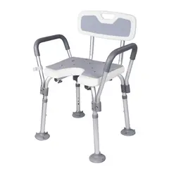GENERICO - Silla De Ducha Ajustable Con Respaldo Y Reposabrazo