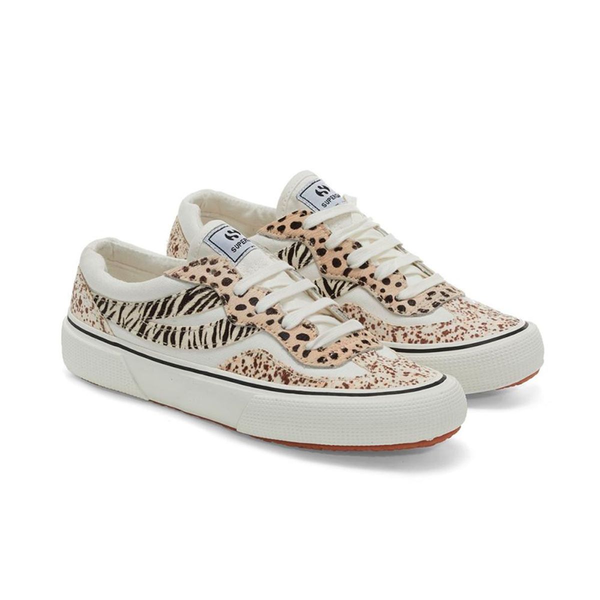 SUPERGA - Zapatilla 2941 Revolley Calfhair White Microleopard SUPERGA