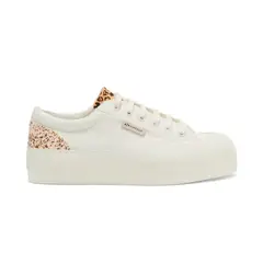 SUPERGA - Zapatilla 2631 Calfhair Det White Avorio Leopard - Blanco
