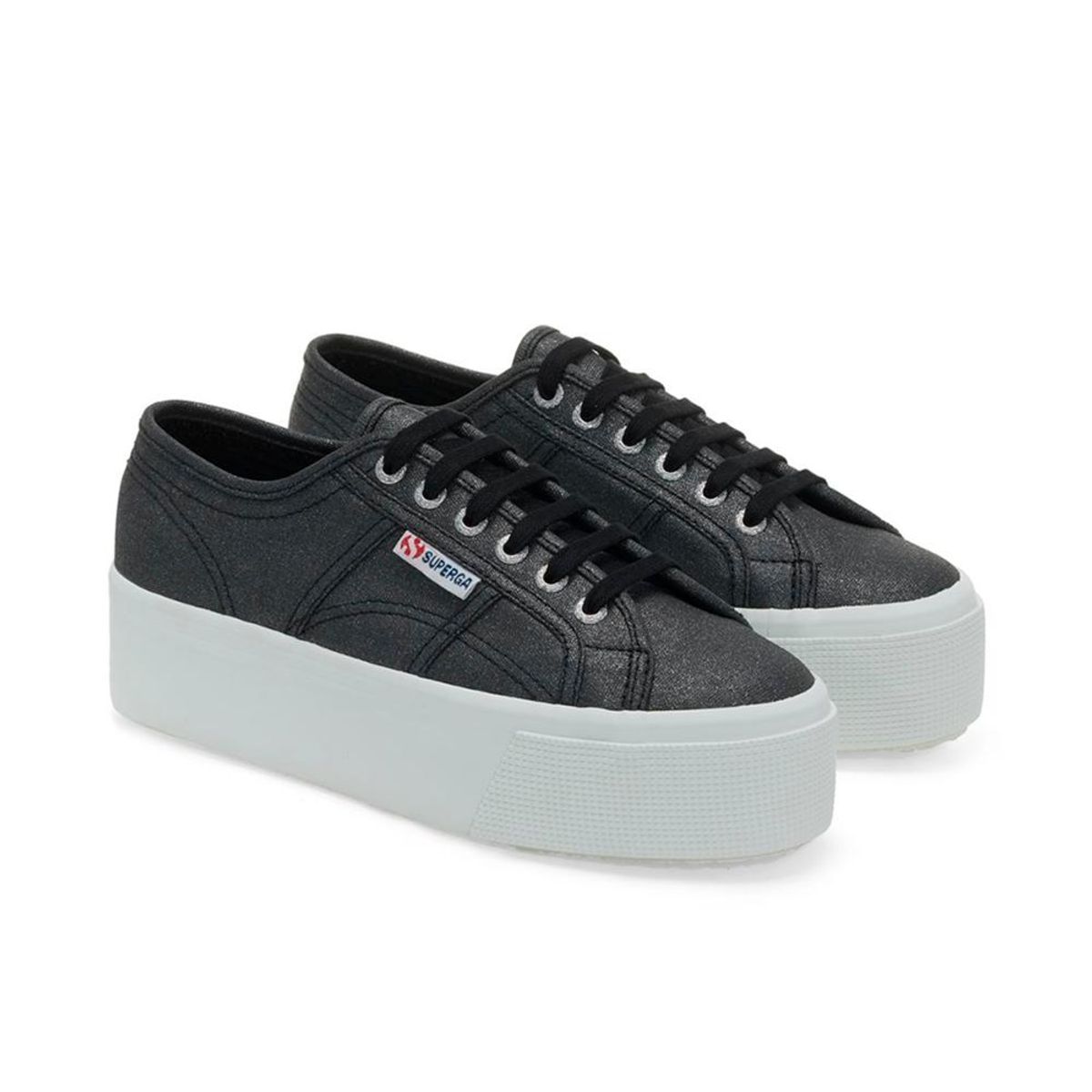 SUPERGA - Zapatilla 2790 Glitter Canvas Black - Negro