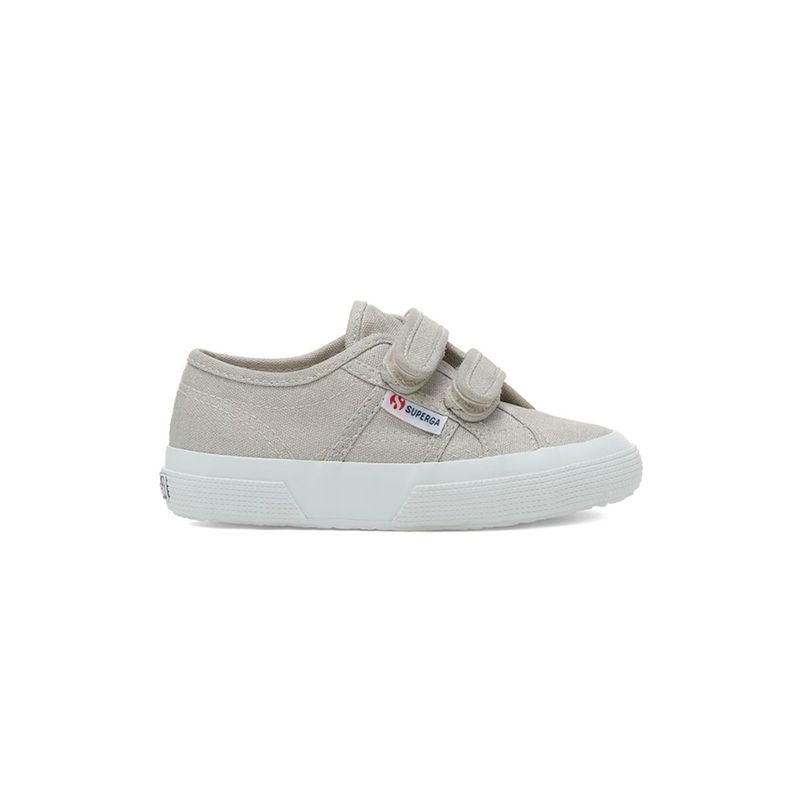 SUPERGA - Zapatilla 2750 Kids Strap Canvas Grey Silver SUPERGA
