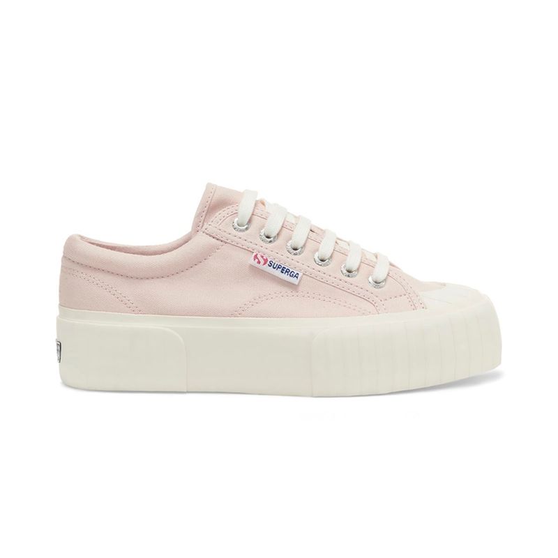SUPERGA - Zapatilla 2631 Stripe Platform Pink Almond - Rosa