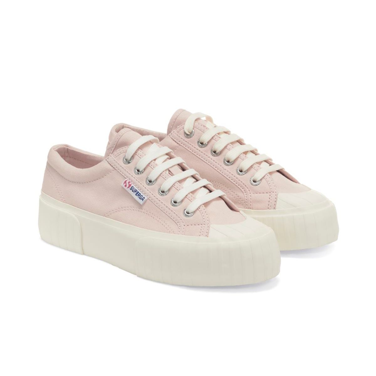 SUPERGA - Zapatilla 2631 Stripe Platform Pink Almond - Rosa