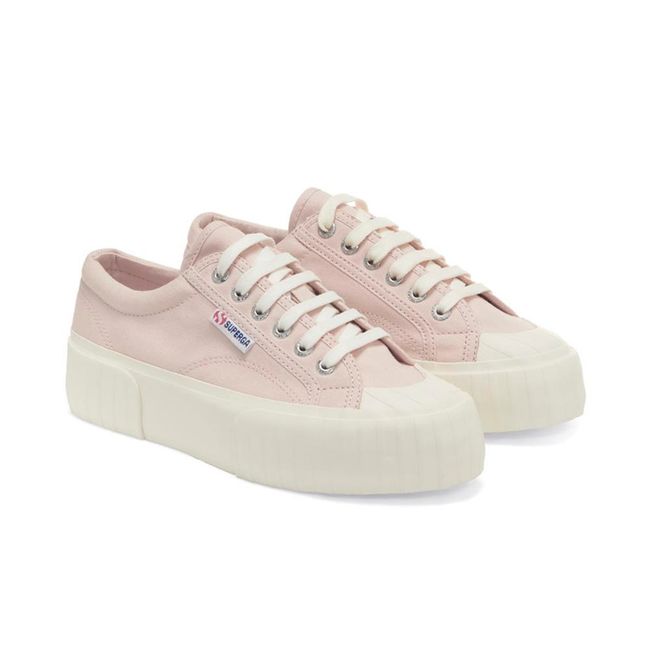SUPERGA - Zapatilla 2631 Stripe Platform Pink Almond - Rosa