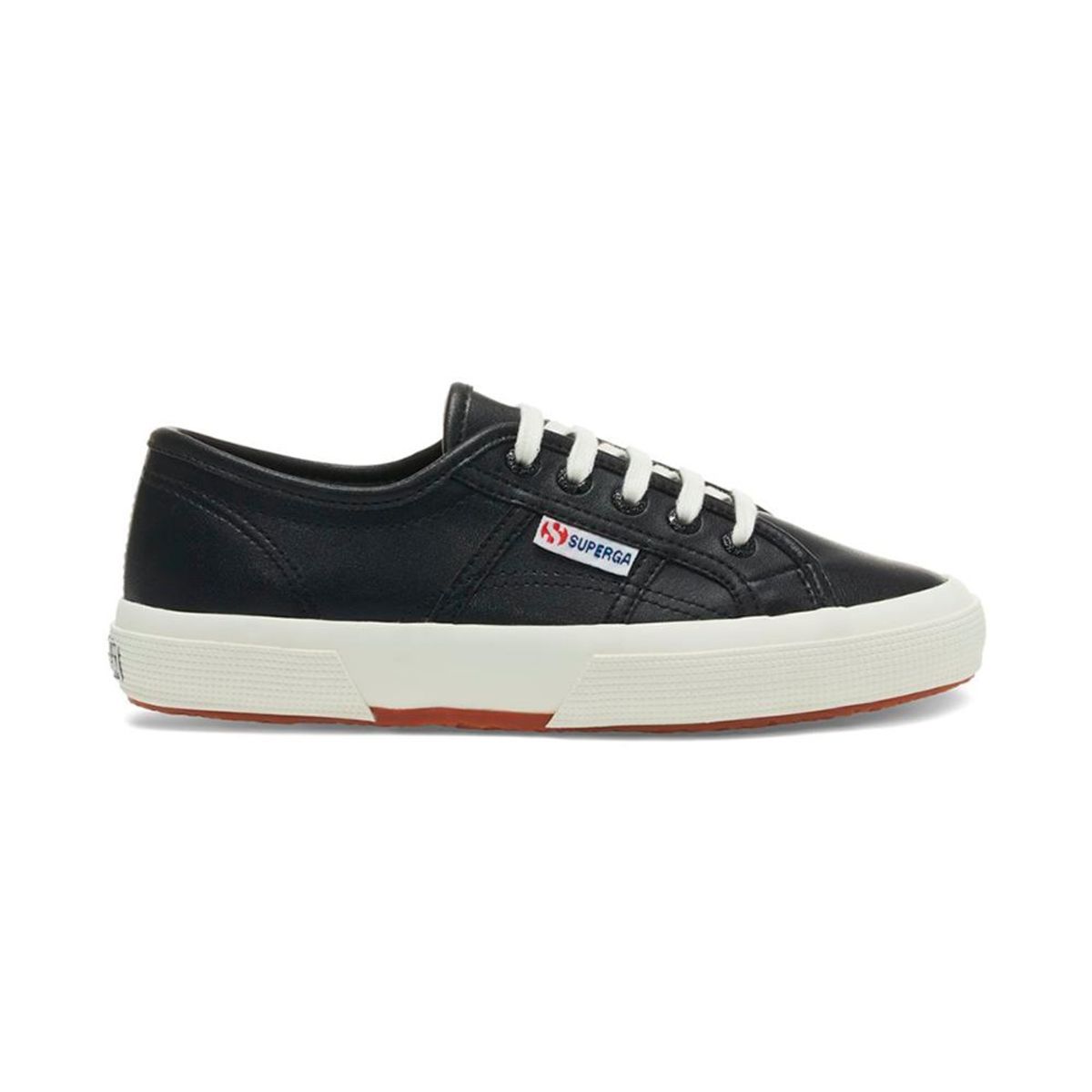 SUPERGA - Zapatilla 2750 Vegan Fauxleather Black White Avorio - Negro