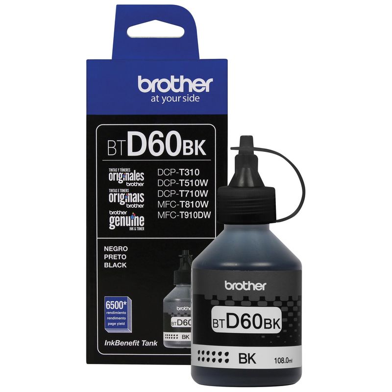 BROTHER - Botella De Tinta Original Brother Negro Btd60bk - Negro