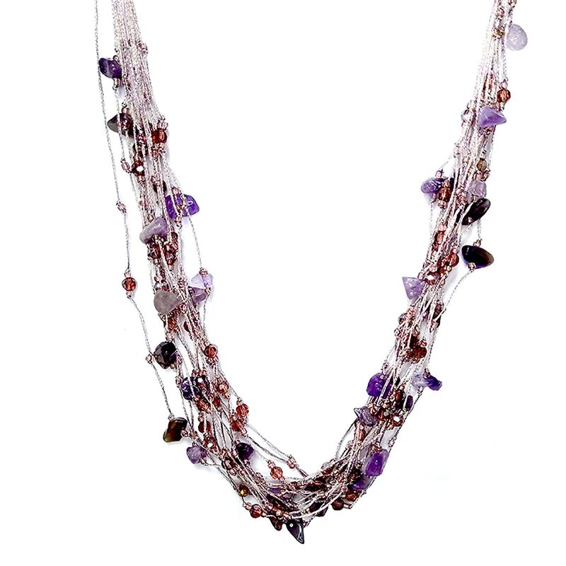 ANDREA COGGIOLA JOYAS - Collar Amatista Hilos Seda