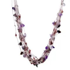 ANDREA COGGIOLA JOYAS - Collar Amatista Hilos Seda