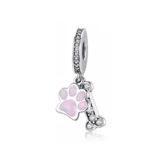 SILVER HEART - Charm Hueso y Huella en Plata Fina 925