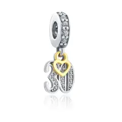 SILVER HEART - Charm Celebración 30 Años en Plata Fina 925