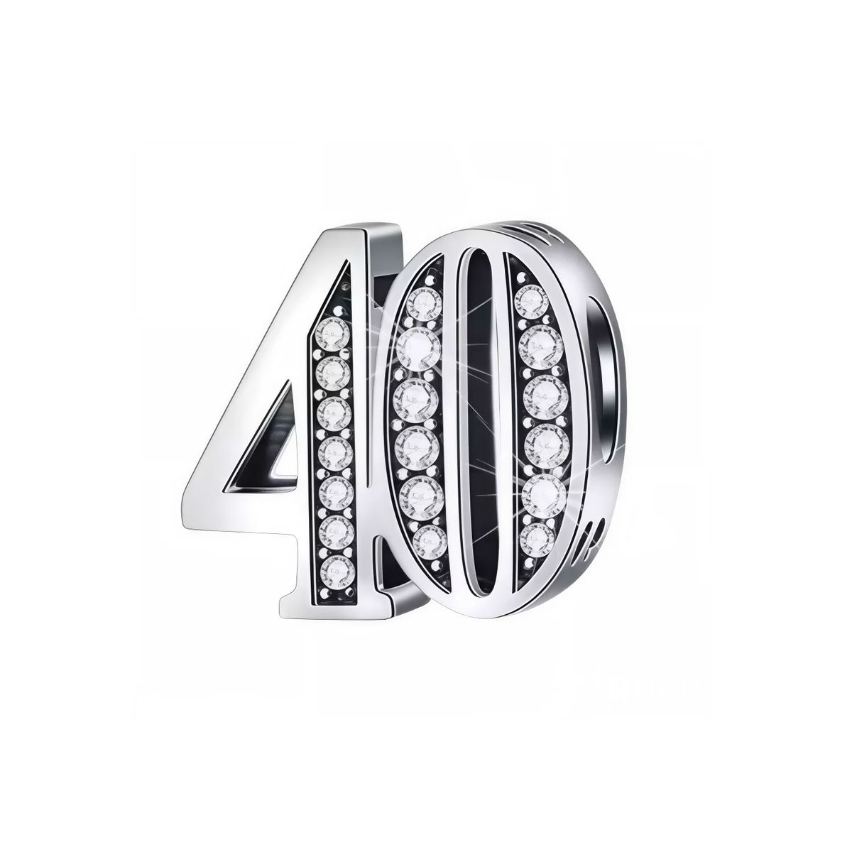 SILVER HEART - Charm Celebración 40 Años en Plata Fina 925 SILVER HEART