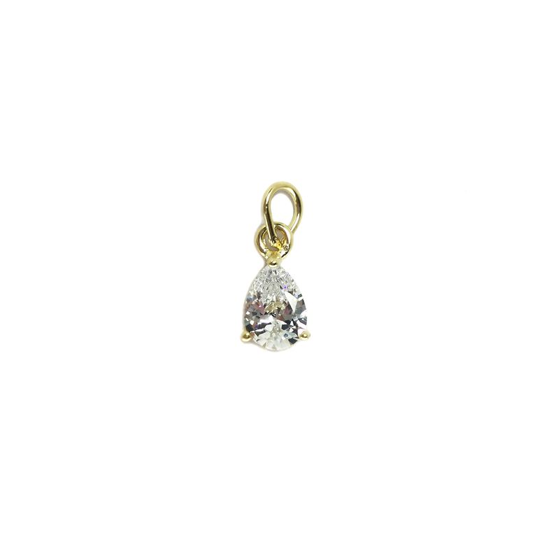 Colgante Punto De Luz Gota Circon Enchapado Oro 18K Dorado TALLA UNICA