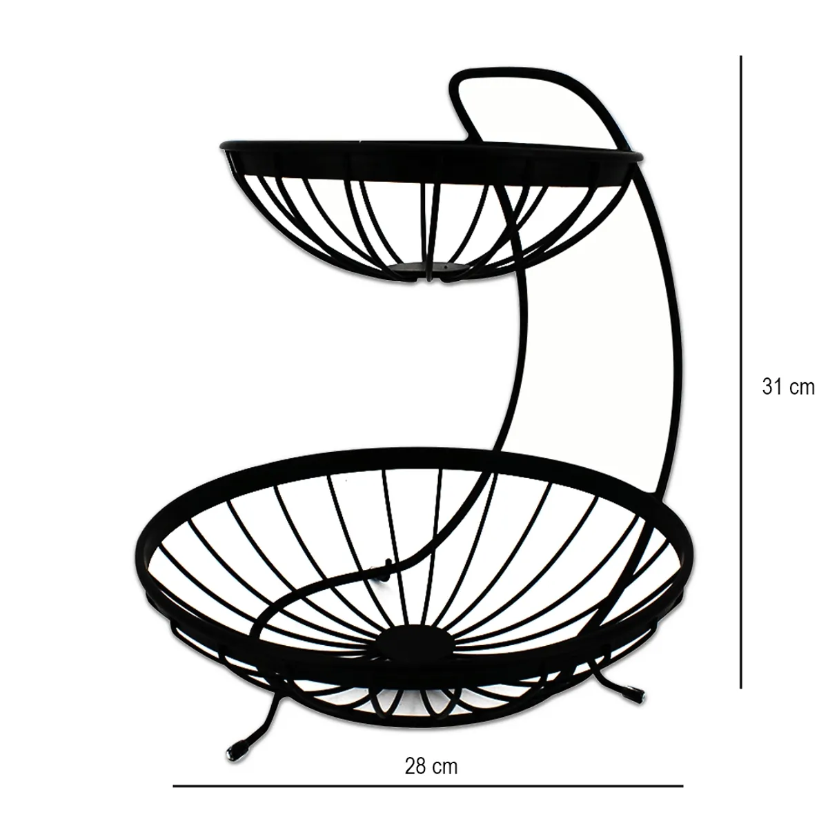 NEWTREE - Frutero Metálico Negro 2 Niveles