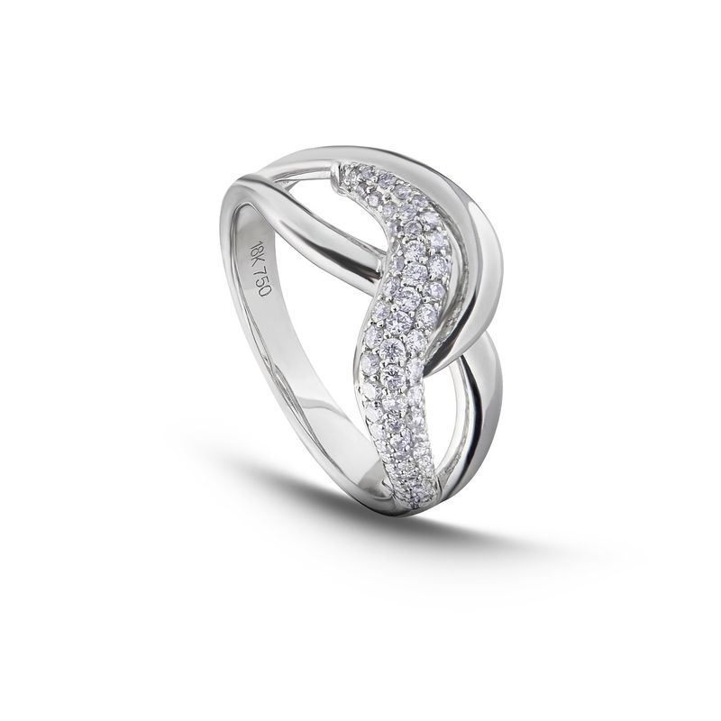 MIA JOYAS - Anillo Compromiso Oro Blanco 18K con Diamantes