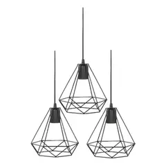 GENERICO - Pack X3 Lamparas Rusticas Colgantes Techo Lampara Vintage Colgante