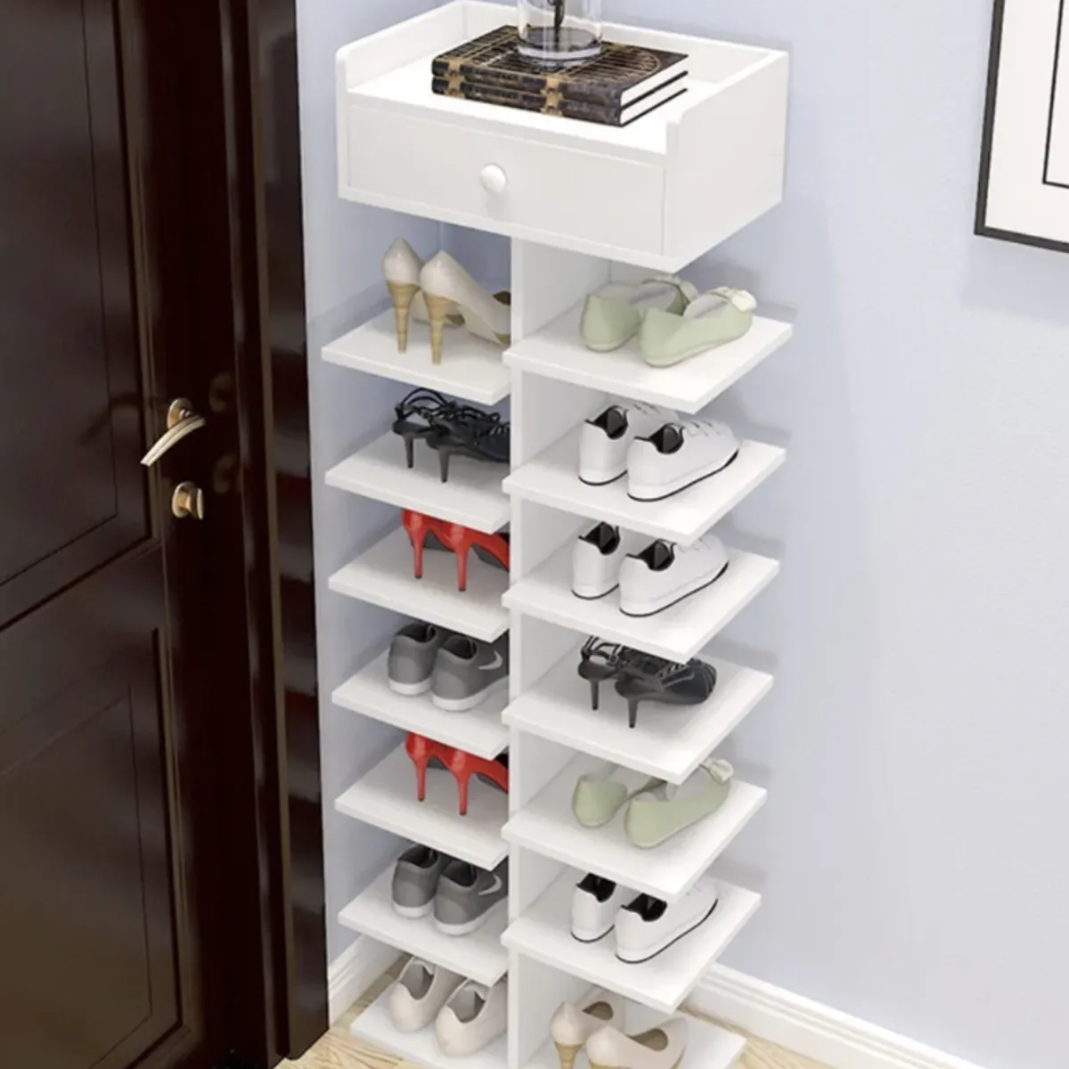 HOMER DESIGN - Zapatero Organizador Estante Zapatos 14 Pcs Hall Armario 1908070