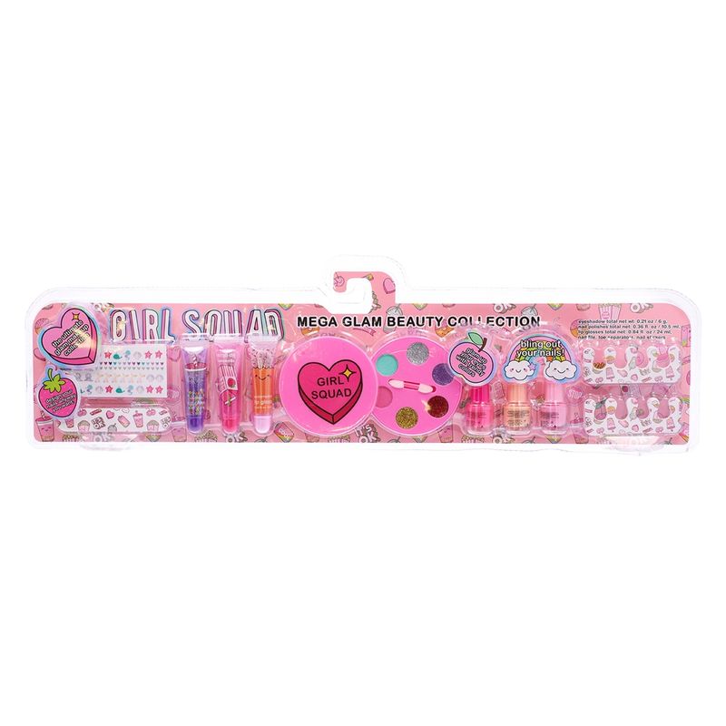 BODY LUXURIES - Set De Maquillaje Kids Girl Squad Mega Glam Beauty 11 Pcs