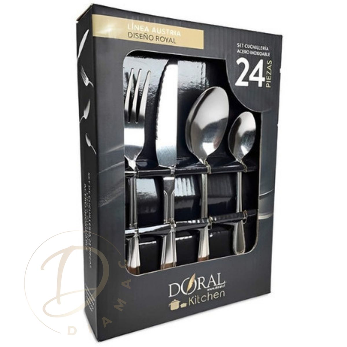 DORAL - Set De Cubiertos 24 Piezas Acero Inoxidable Doral
