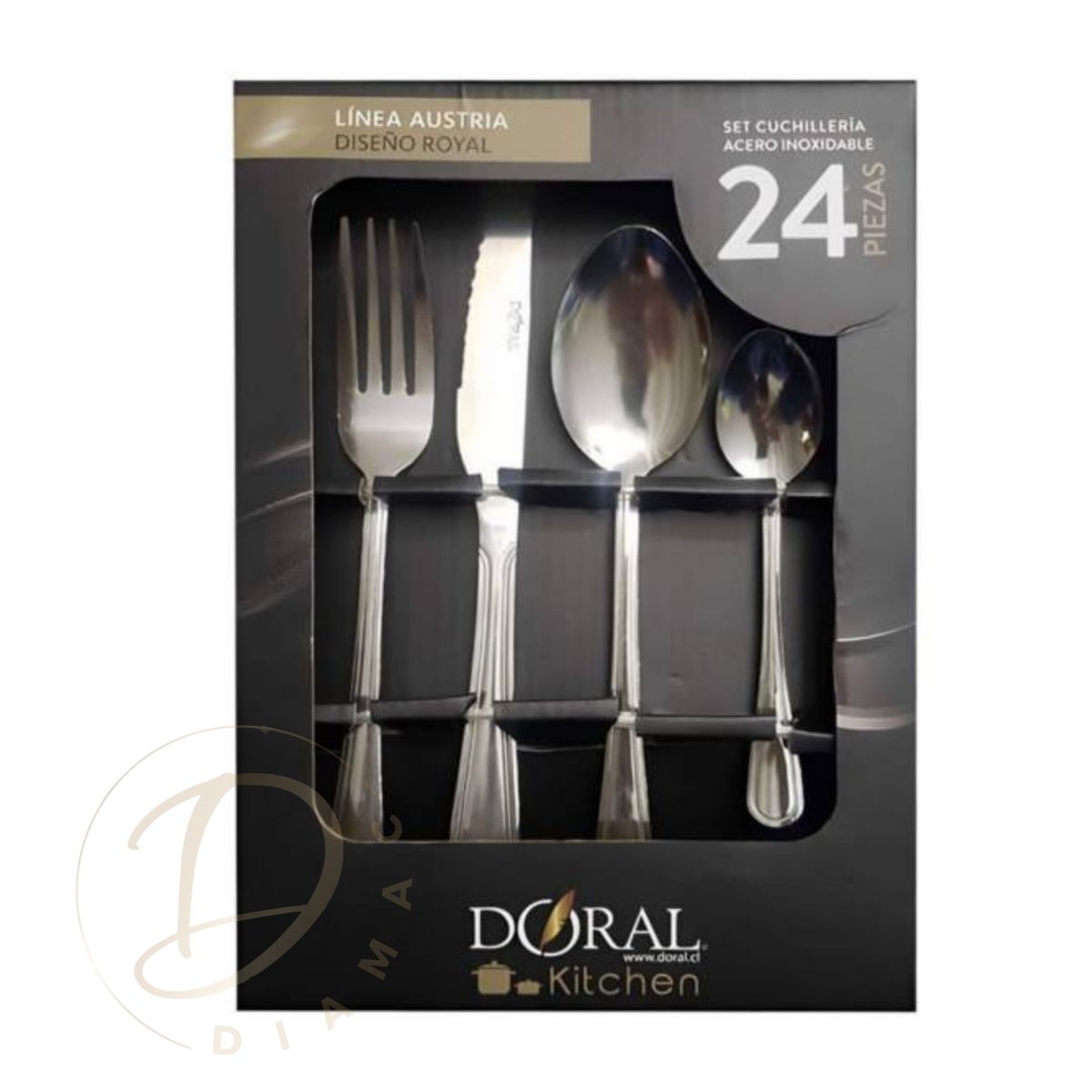 DORAL - Set De Cubiertos 24 Piezas Acero Inoxidable Doral