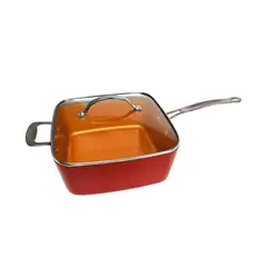 A3D - Sartén de cobre Cuadrado Antiadherente Red Copper