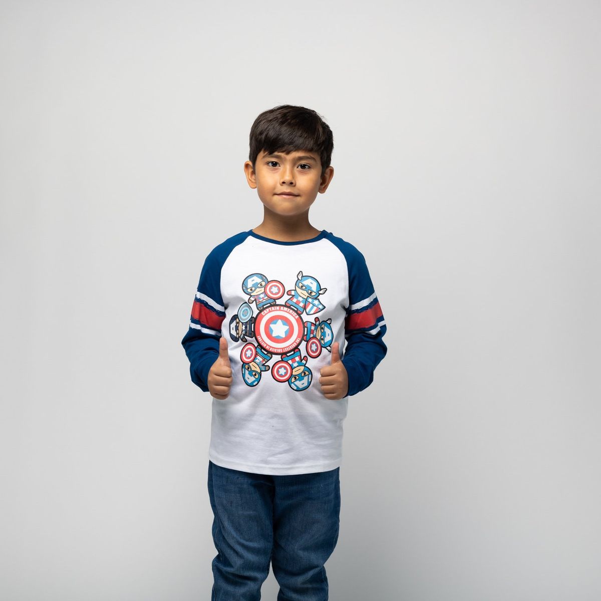 MARVEL - Polera Manga Larga Niño Avengers All Blanco Marvel