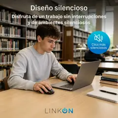 LINKON - Mouse Inalambrico Dual Bluetooth Usb Recargable Para Mac Win - Negro