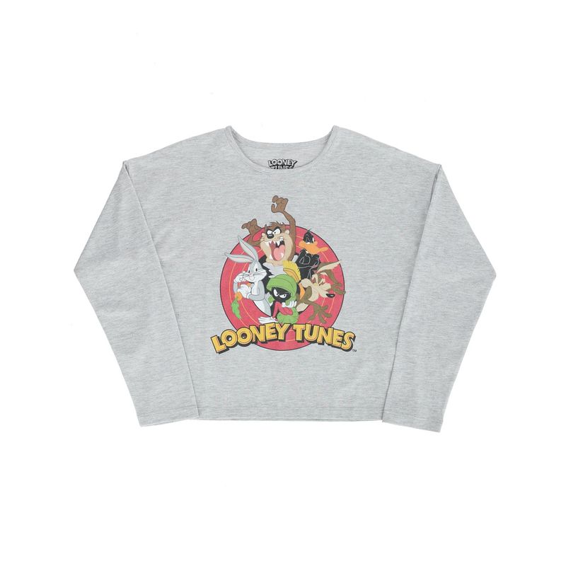 WARNER BROS - Polera Manga Larga Niña Intro Gris Looney Tunes