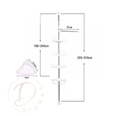 Imagen 2 del producto Esquinero de Ducha Multiuso 4 Repisas Ajustable