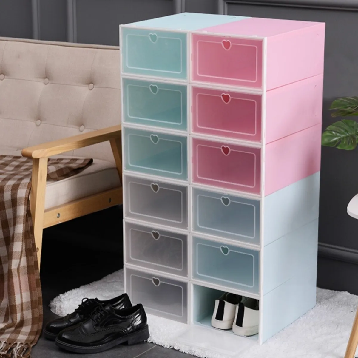 HOMER DESIGN - Cajones Organizadores De Zapatos Pack Con 10 Unidades