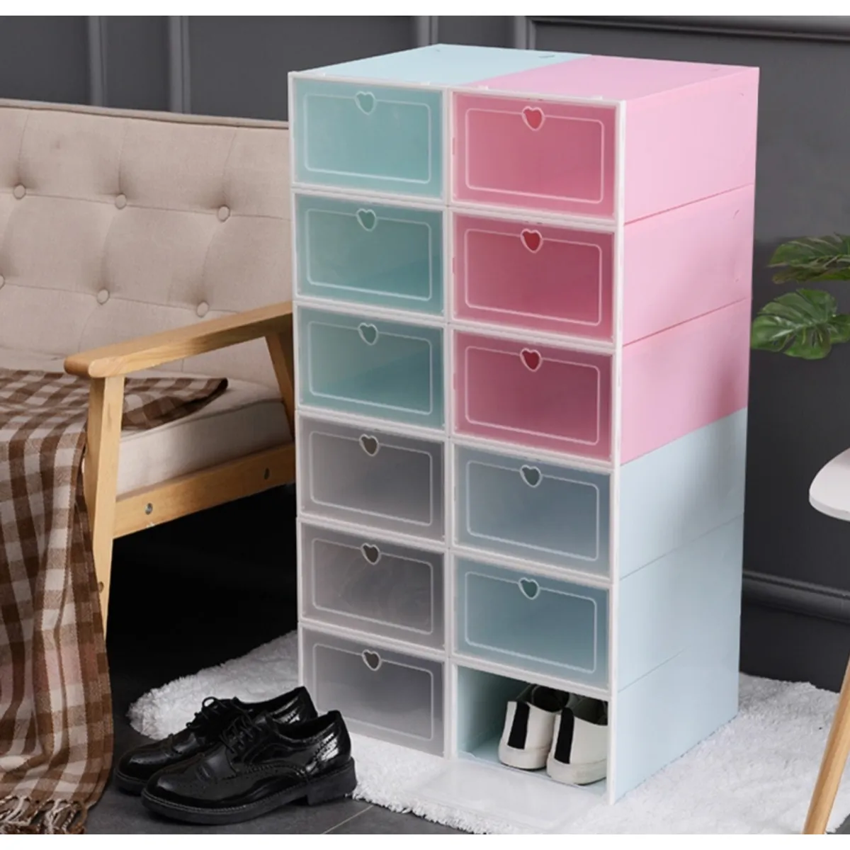 HOMER DESIGN - Cajones Organizadores De Zapatos Pack Con 10 Unidades