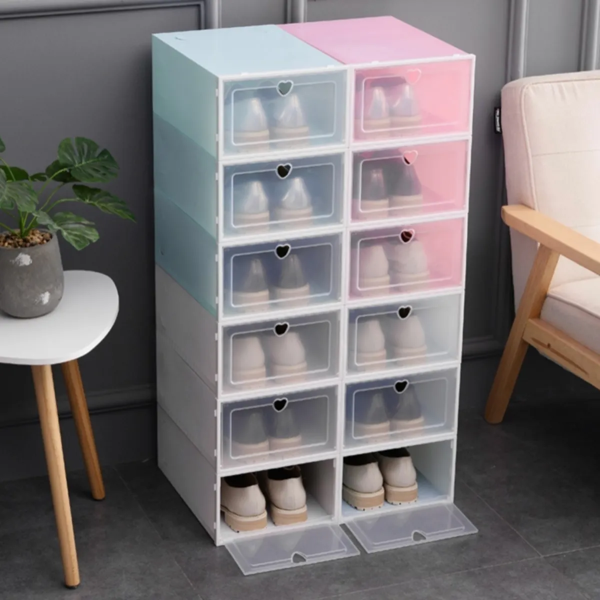 HOMER DESIGN - Cajones Organizadores De Zapatos Pack Con 10 Unidades