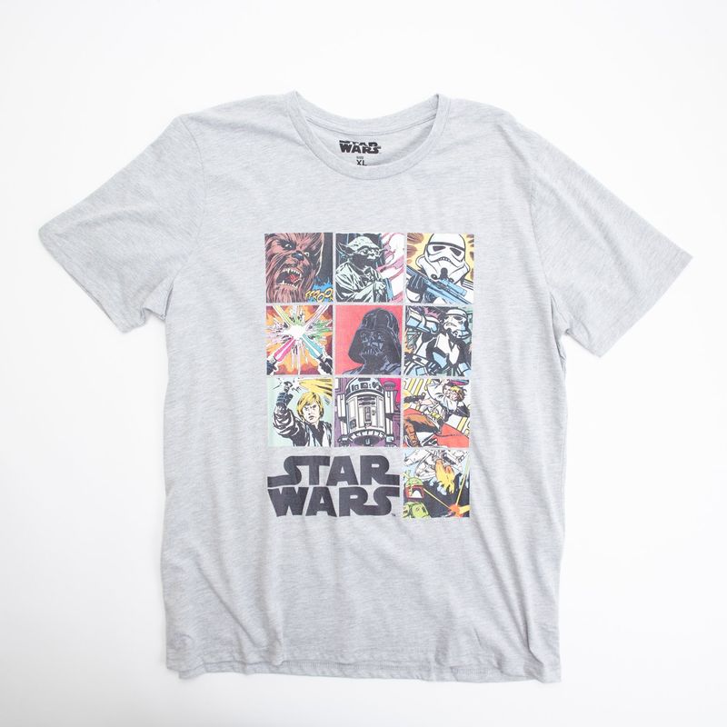 STAR WARS - Polera Hombre All Characters Gris Star Wars