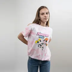 CARTOON NETWORK - Polera Mujer Hi 5 Rosado Las Chicas Superpoderosas
