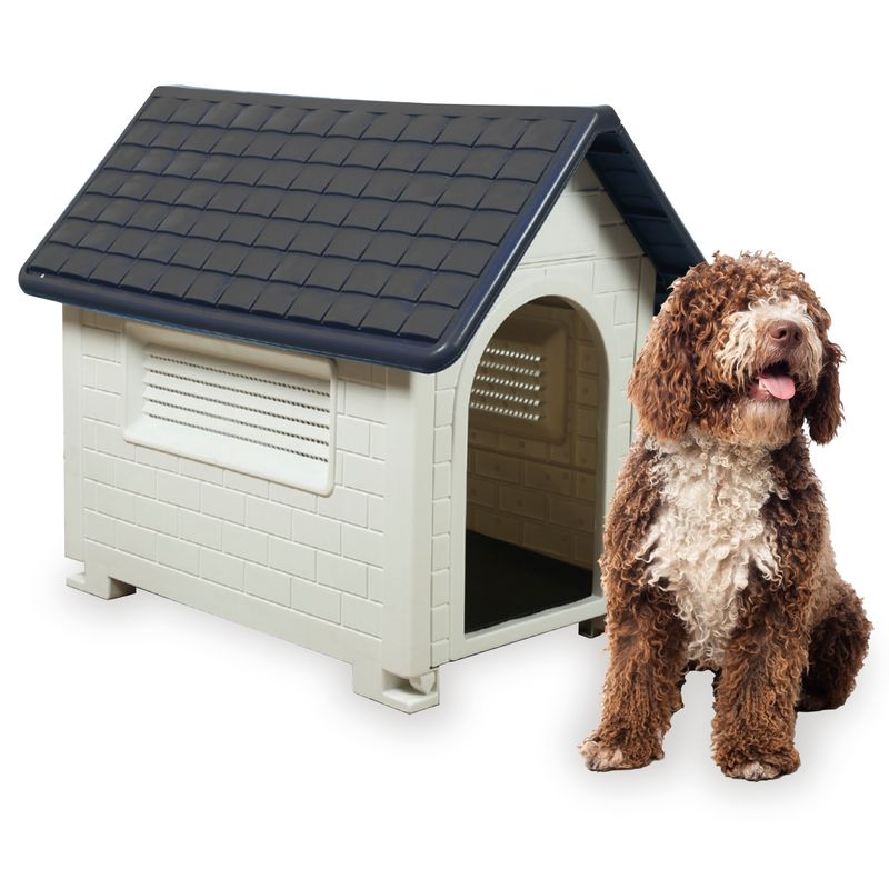 PETWOOW - Casa Para Perros Mascota 82x54x71 Duke Petwoow Color Gris