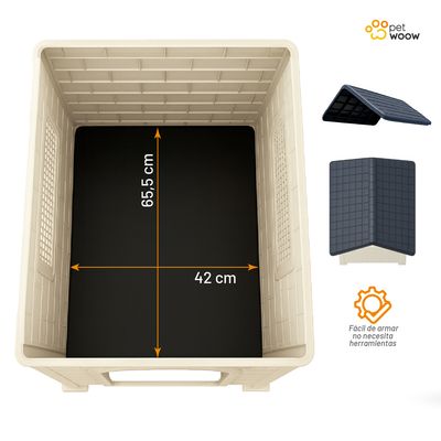 Imagen 2 del producto Casa Para Perros Mascota 40x44x69 cm Duke Gris