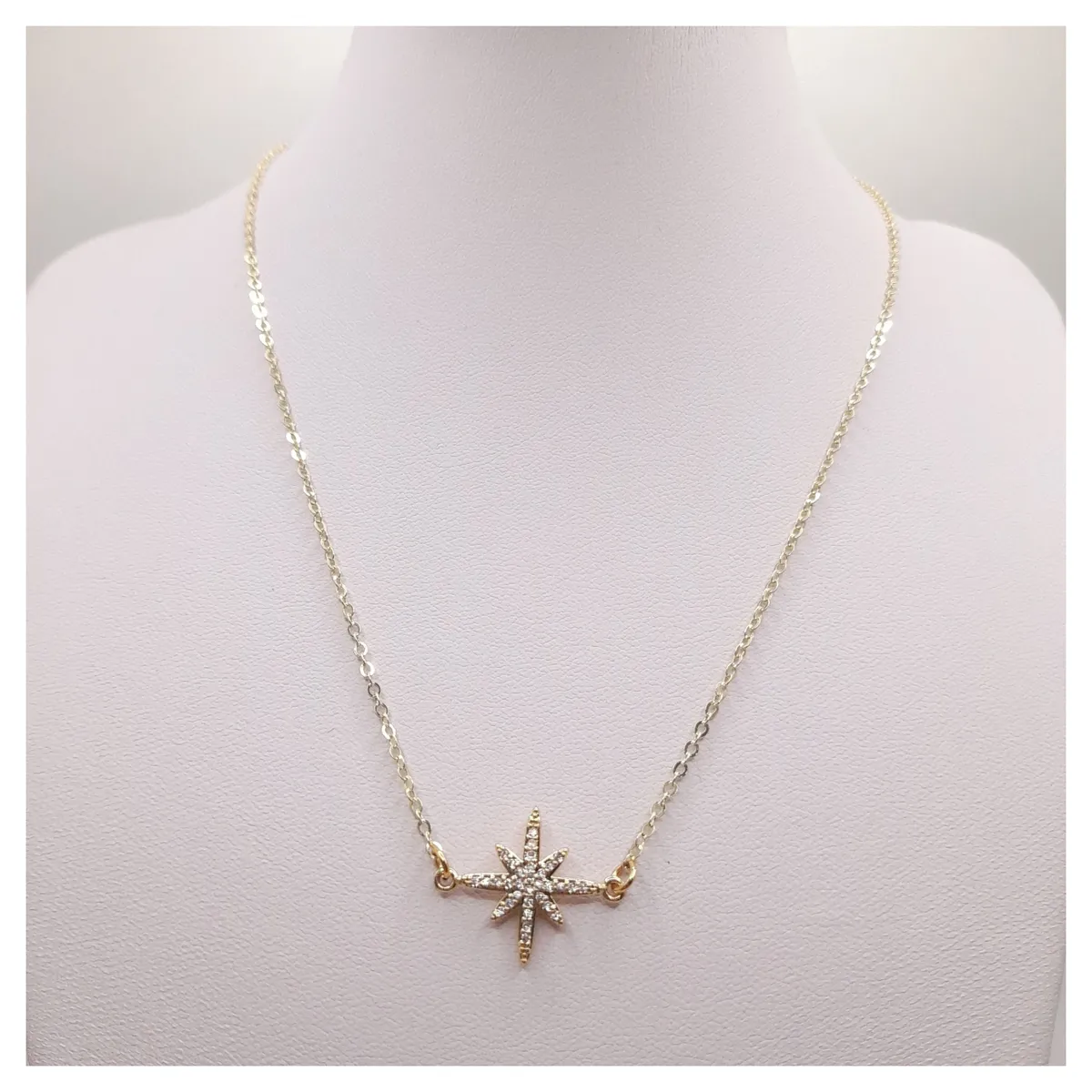 CAT JOYAS - Cadena enchapada oro Estrella circones