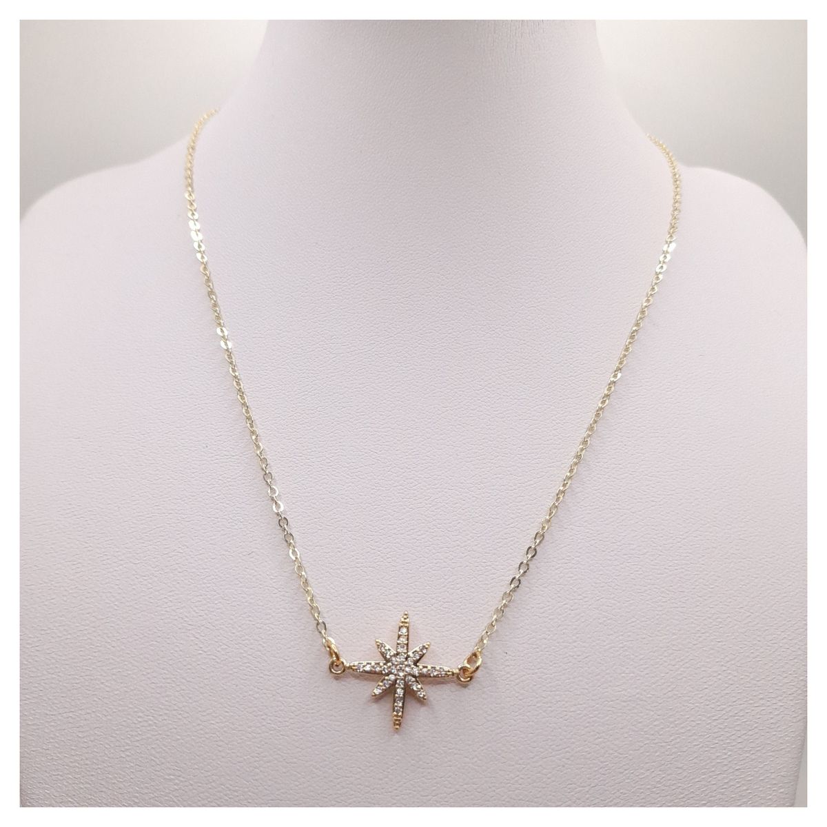 CAT JOYAS - Cadena enchapada oro Estrella circones