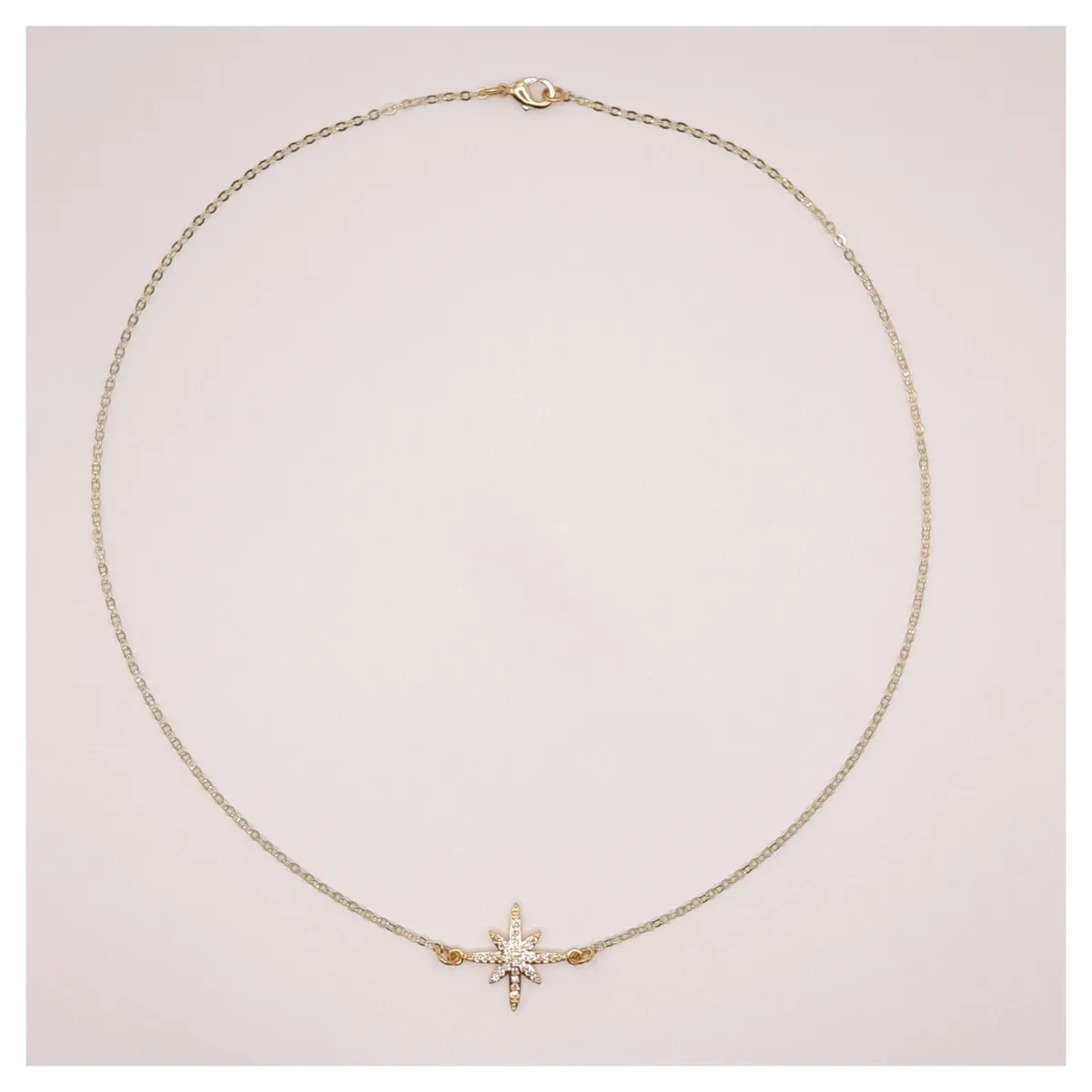 CAT JOYAS - Cadena enchapada oro Estrella circones